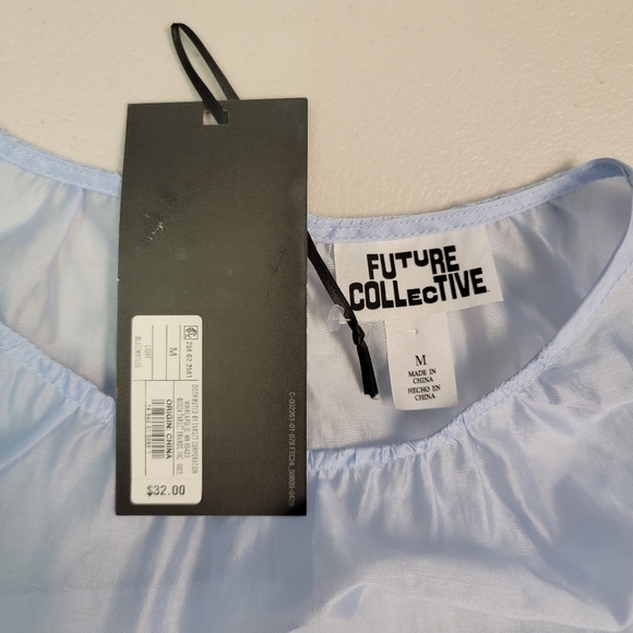 Future Collective Women's Transparent Light Blue Blouse - Picture 6 of 6